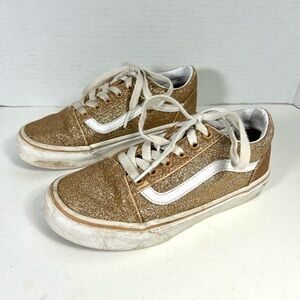 Gold sparkly vans